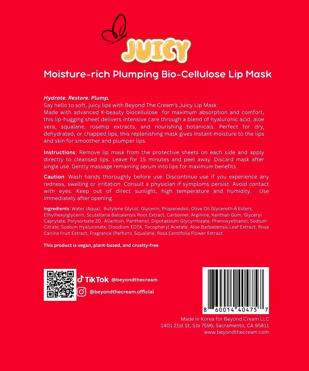 JUICY Bio-cellulose Plumping Lip Mask