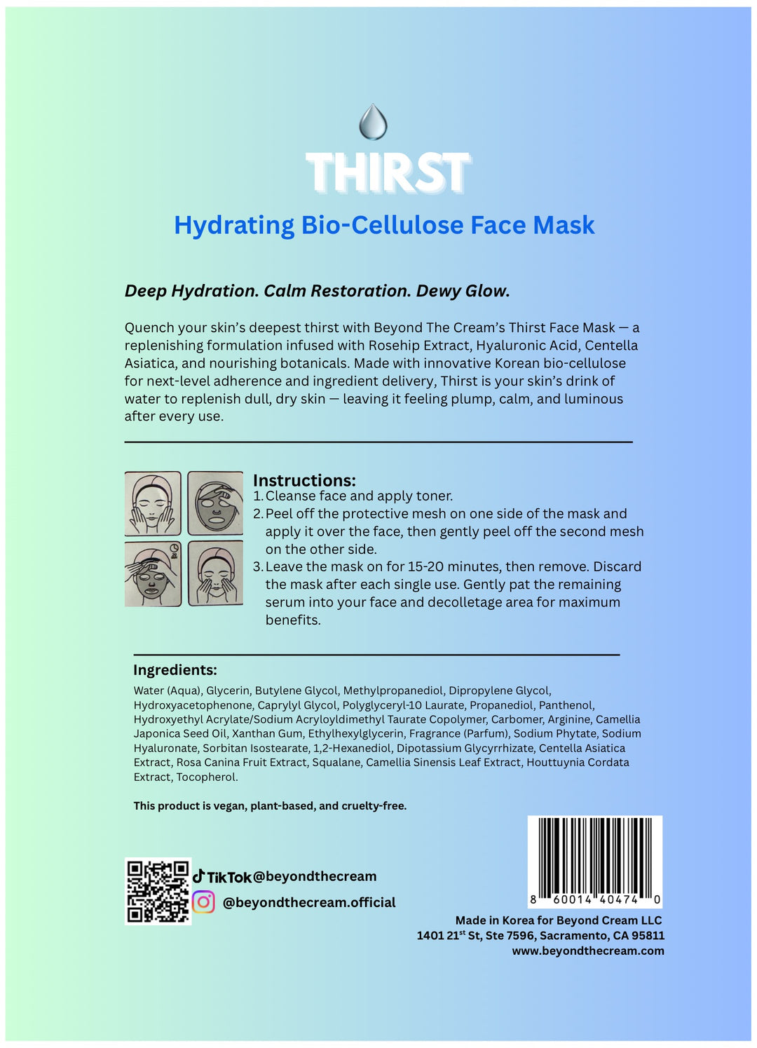 Kiss & Glow Premium Bio-Cellulose Face & Lip Mask Set