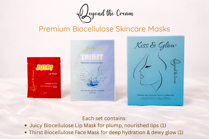 Kiss & Glow Premium Bio-Cellulose Face & Lip Mask Set